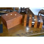 A Victorian birds eye maple and rosewood veneered  rectangular jewellery box,