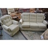 A modern two piece G-Plan sofa and arm chair suite