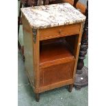 A 19th century French inlaid cabinet ormolu mounts marble top