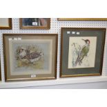 Jarvis
Woodcock at the Nest
signed, dated '76, watercolour;  another, Green Woodpecker, signed,