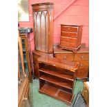 A reproduction Edwardian style mahogany floor standing corner cupboard,