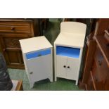 Two white painted bedside cabinets