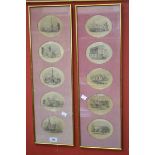 Set of ten topographical oval,