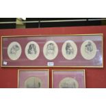 A set of five portraits, Young Ladies,