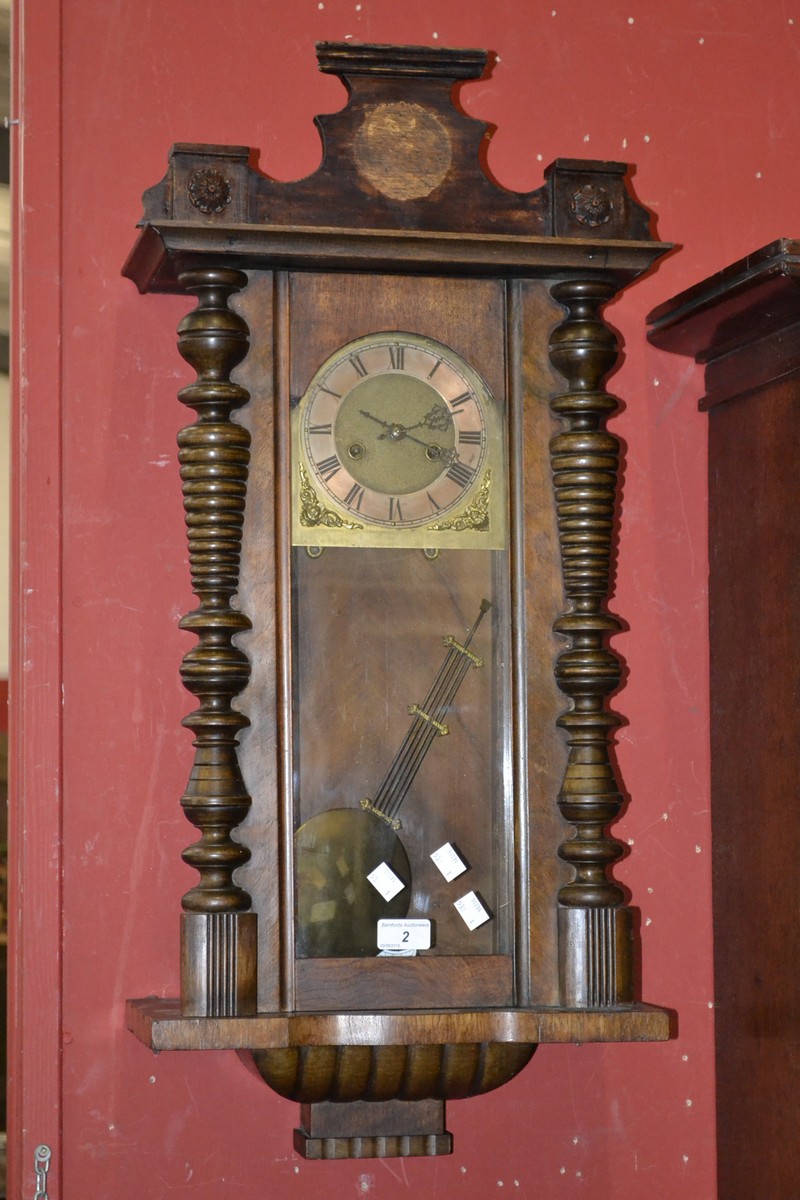 A Vienna mahogany wallclock circa 1880