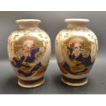 A pair of Japanese Satsuma type vases