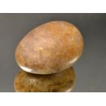 A 19th century Derbyshire fluorspar egg shaped paperweight,