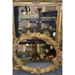 A gilt framed rectangular mirror;