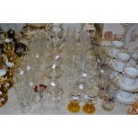 Glassware-cut glass brandy balloons, champagne coupes,