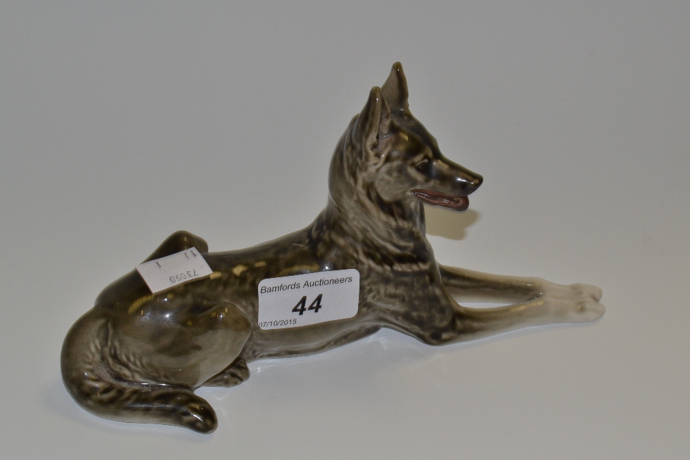 A Russian ceramic Alsation dog