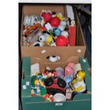 Toys and Juvenalia - a Mickey Mouse wall clock, Snoopy toys and memorabilia,