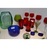 Coloured Glass - a Bristol blue glass rinser,