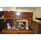 A mahogany and yew wood  stereo cabinet,