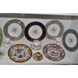 Ceramics- a Minton Brocade pattern plate cobalt blue border, others,