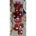 Cranberry Glass - sugar bowl,