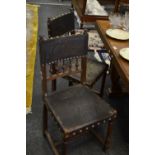 A set of six Victorian oak dining chairs
