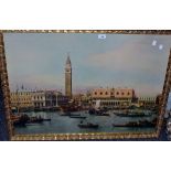 After Canaletto, Piazzetta And The Doge's Palace, coloured print,