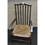 A north country rush seated armchair