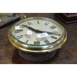 A 20th century Smith's brass wall clock, Roman numerals,