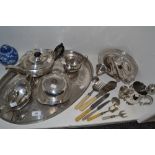 Silver plated ware- a silver plated muffin dish,