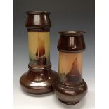 A Bretby combination Matzone and Copperette vase,