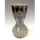 A contemporary Moorcroft Peacock pattern vase, designed  by Rachel Bishop,