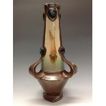 A Bretby combination Matzone and Copperette vase,