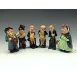 A Royal Doulton Dickins figures, Micwaber, Tony Weller, Pickwick, Uriah Heap; Betsy Trotwood,