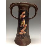A Bretby combination Cloisonné and Copperette twin-handled vase,