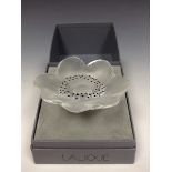 A Lalique frosted glass flower,