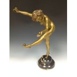 Claire Janne Roberte Colinet (1890-1940), a gilt patinated Art Deco bronze, The Juggler,