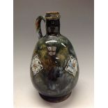 A Royal Doulton water jug, of globular shape, loop handle, slender neck,