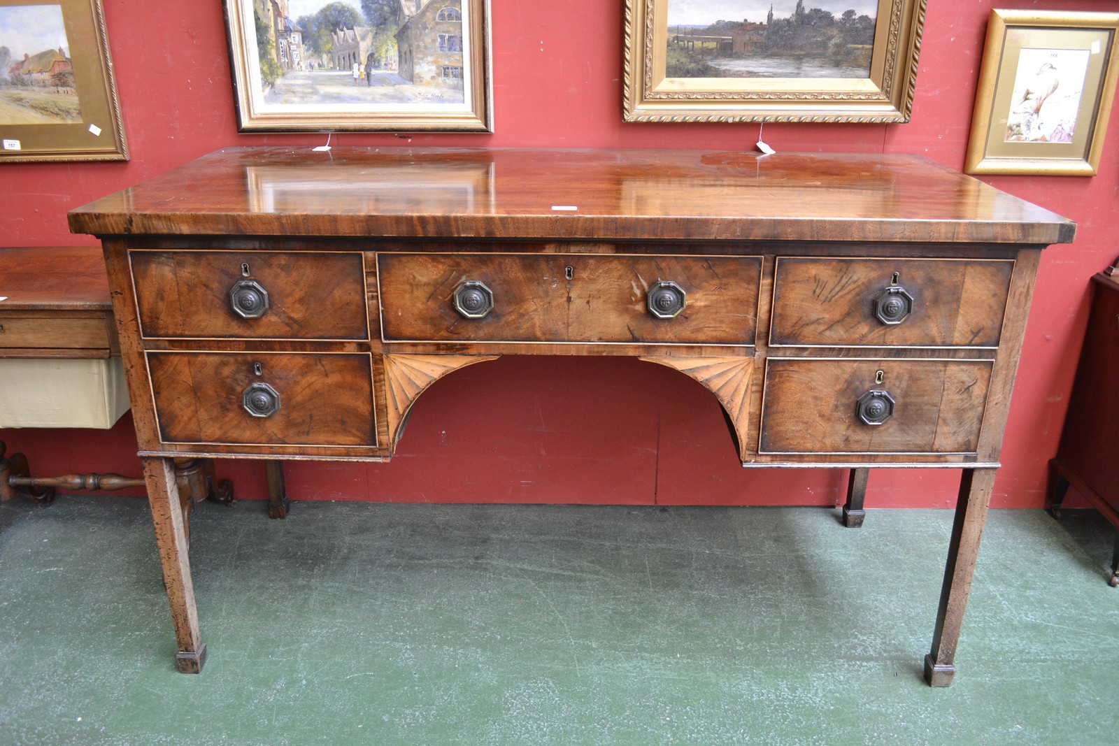 A George III mahogany rectangular sideboard,