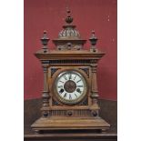 A late 19th century German walnut bracket clock.