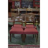 A set of four 19th century mahogany dining chairs, incurved cresting rails,