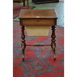 A Victorian rosewood rectangular work table,