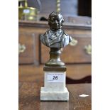 English School (19th century), a brown patinated bronze portrait bust, of a statesman, turned socle,