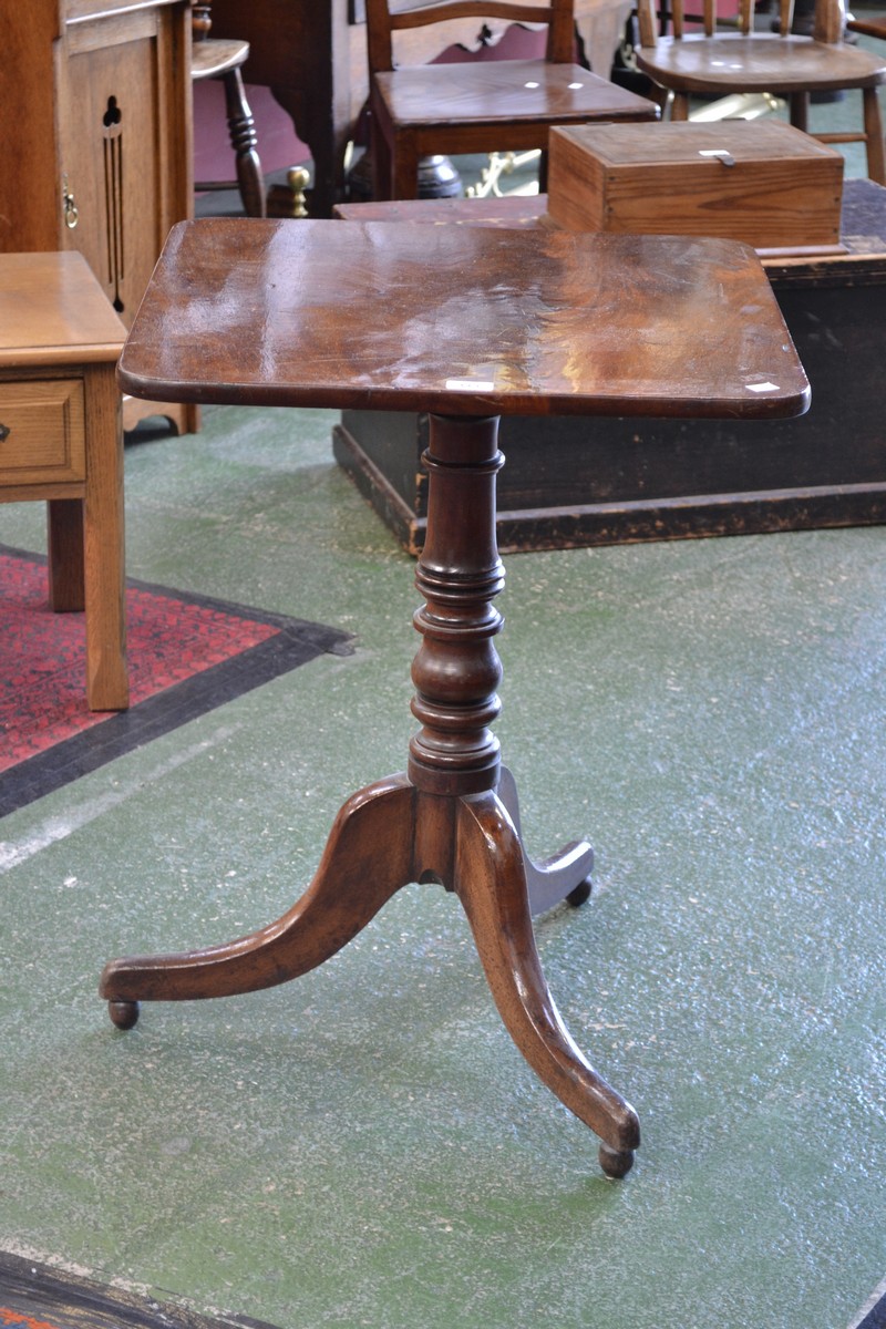 A George III rounded square occasional table,