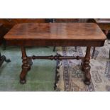 A George IV mahogany rounded rectangular library table,