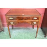 A '19th century' mahogany rectangular secretaire side table,