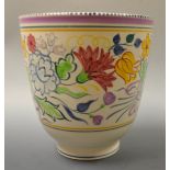 A Poole Pottery planter decorated in abstract flowers