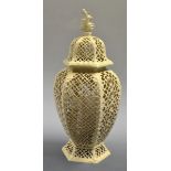 A Leeds Pottery Creamware hexagonal  vase,