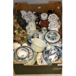 Ceramics - a Victorian Staffordshire part tea set; Limoges miniatures;