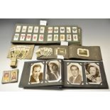 Postcards, Picturegoer album b/w (56); Cigarette and Trade Cards, part sets and odds,