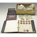 Coins, Great Britain and World in silver and base; including Crowns 1951 (2), 1953,
