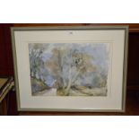 R.J.Wood (20th century)
Woodland Cottage,
signed, watercolour, 36cm x 51.