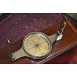 A 19th century brass mining dial, 14cm register inscribed Cail, Newcatle upon Tyne,