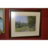 Tom Leighton 
A Derbyshire Farm And Babbling Brook
signed, oil pastel,