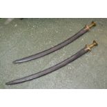 A pair of 19th century tulwar swords