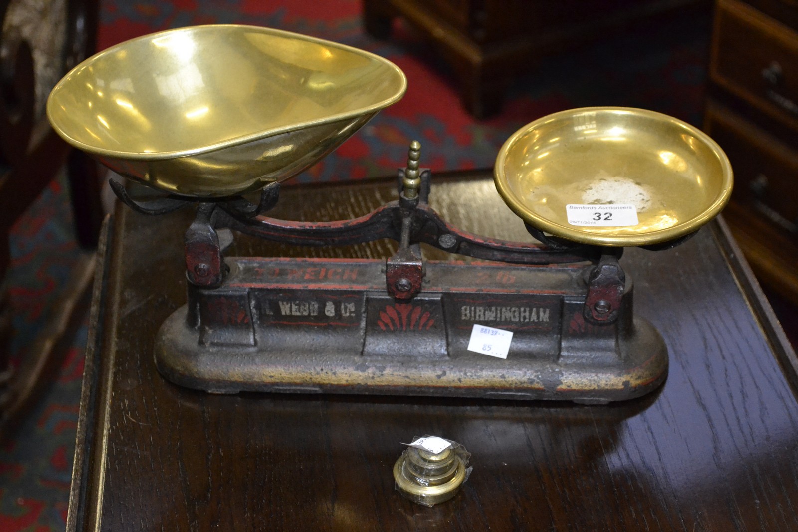 A set of Victorian kitchen scales, Webb and Co, Birmingham,